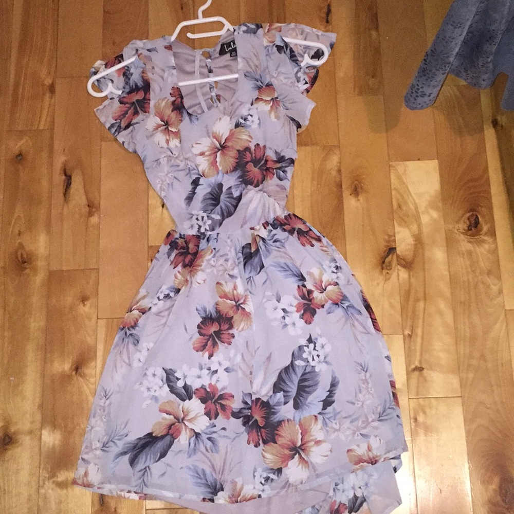 Blue Floral Shift Mini Dress, Lulu's XSmall